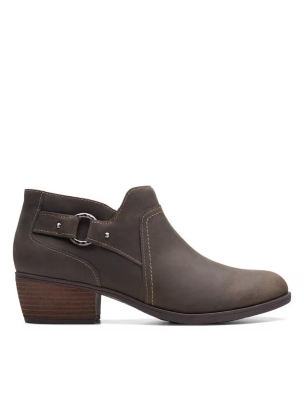 Clarks Women's Charlten Grace Ankle Boot, Taupe Oily Leather 8